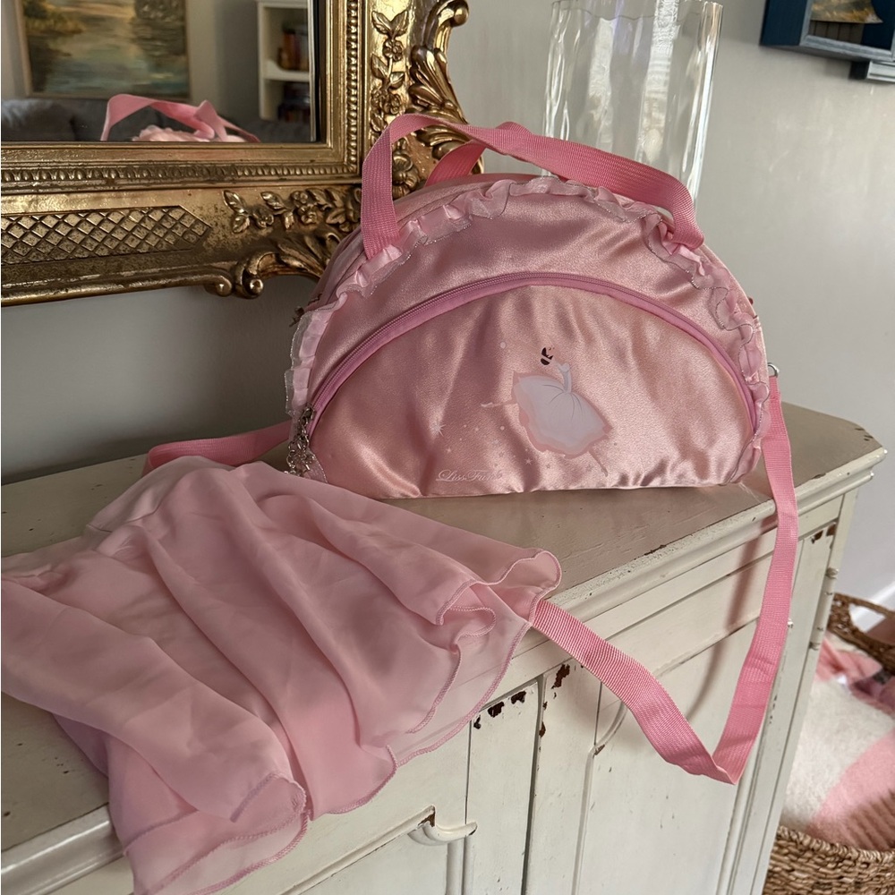 Pink Ballet Bag with Ruffle Trim and Kids Ballet Skirt